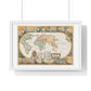 Map of all the Earth after the Flood (1671) by Joseph Moxon, from the Original, Framed Art Print