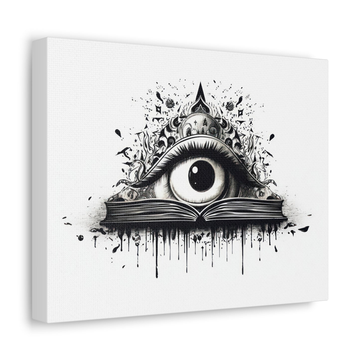 Esoteric Drawing Sketch Book Art Print 'Designed by AI' on Satin Canvas