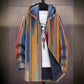 Men's Coat, Boho Hippy Multicolour Print Hooded Jacket