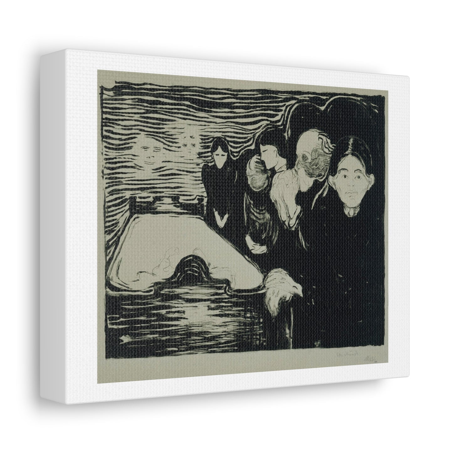 By the Death-Bed (1896) by Edvard Munch from the Original Art Print on Satin Canvas