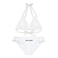 'Not a Dude' Women's Printed White Strappy Bikini Set