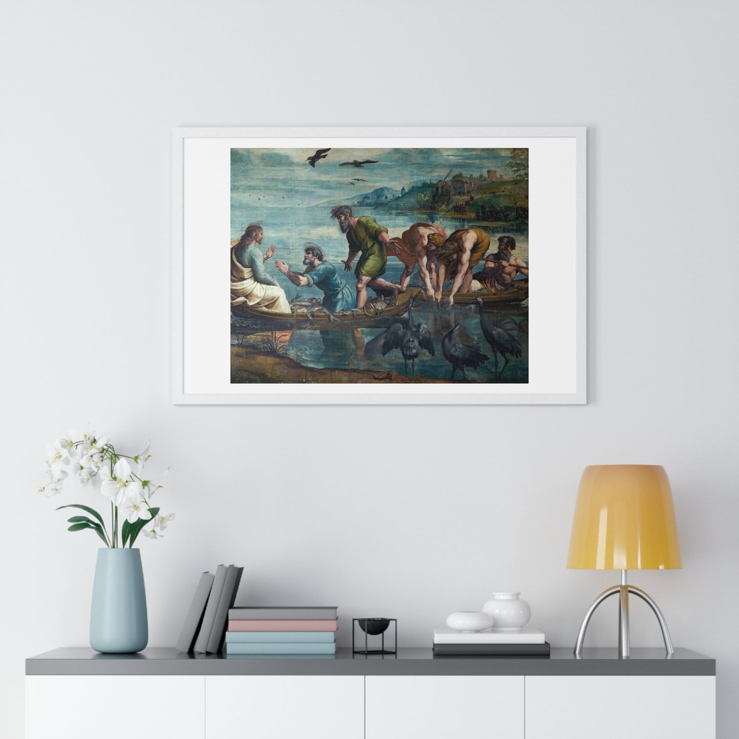 The Raphael Cartoons: The Miraculous Draught of Fishes (1515–1516) from the Original, Framed Art Print