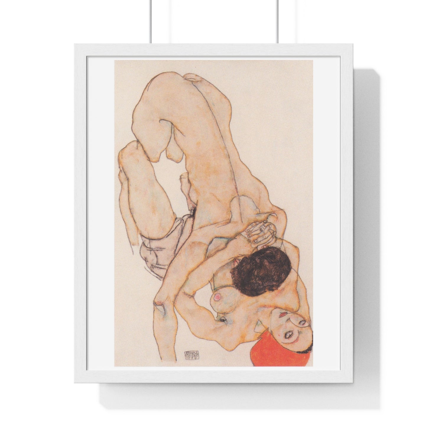 Lesbisches Liebespaar (1914) 'Lesbian Lovers' by Egon Schiele Art Print from the Original Watercolour