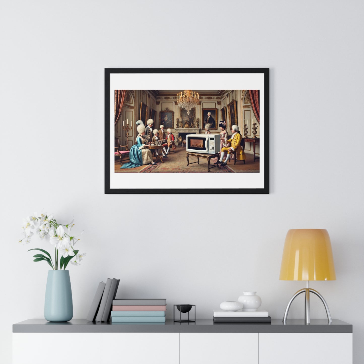 Aristocracy Regally Heating Their Own Tea, Abstract Art 'Designed by AI' Framed Print