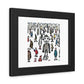 Robots and Humans in the Style of Lowry II 'Designed by AI' Wooden Framed Print