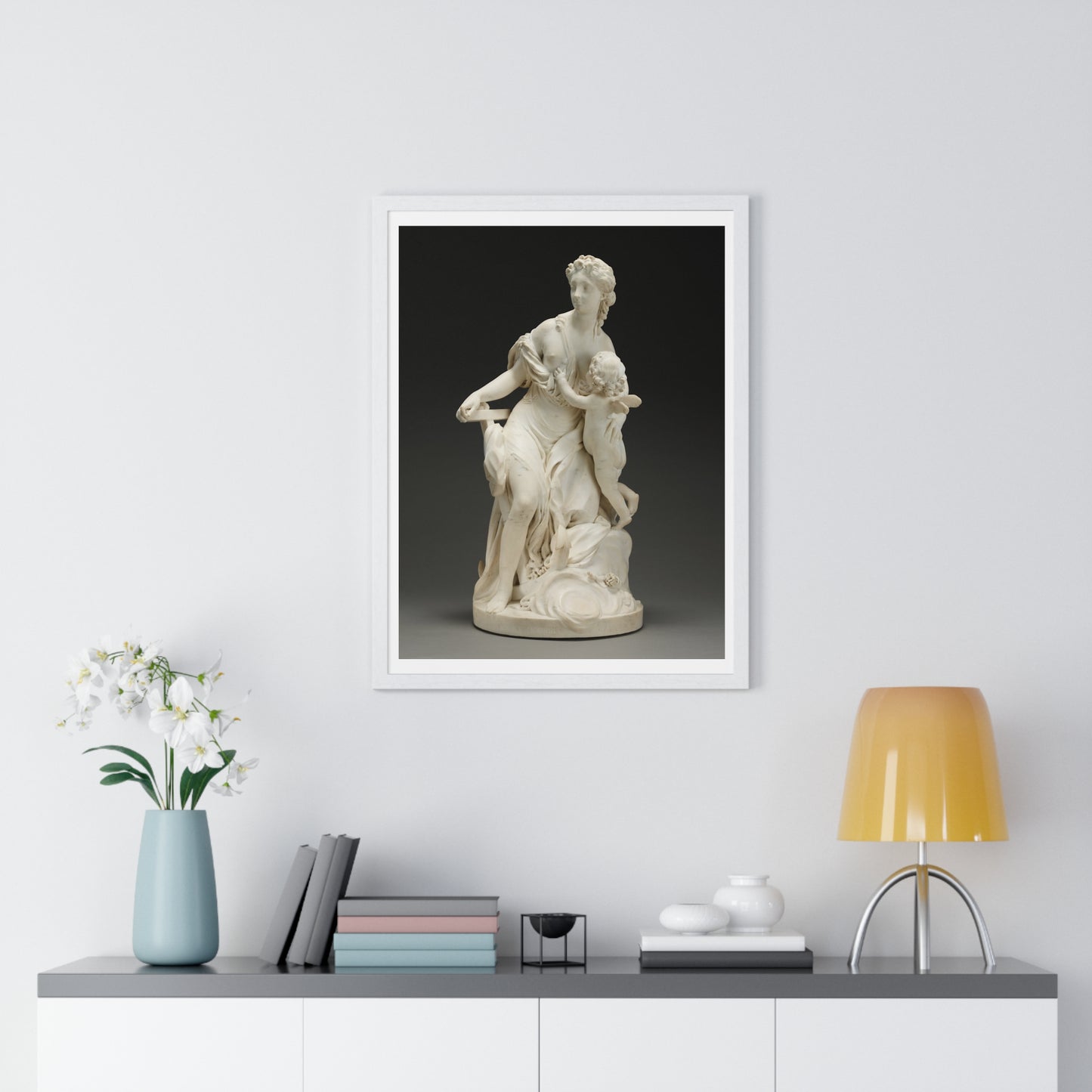 Hope Nourishes Love (1769) by Jean-Jacques Caffieri, from the Original, Framed Print