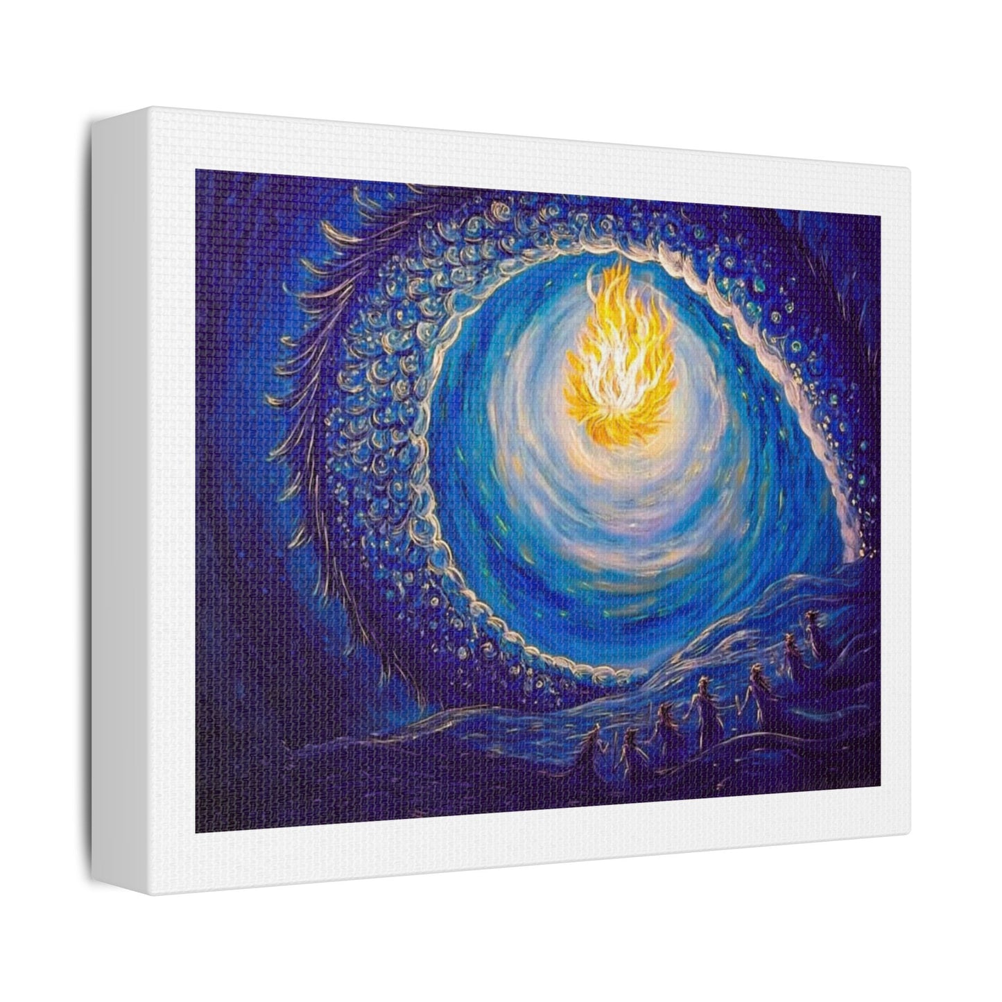 Fire in the Eye, Abstract Art 'Designed by AI' Print on Canvas