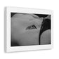 Rose Tattoo on Belly Black & White Photographic Art Print on Satin Canvas