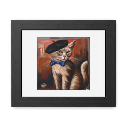 Cat As The Artist Digital Art 'Designed by AI' Wooden Framed Print