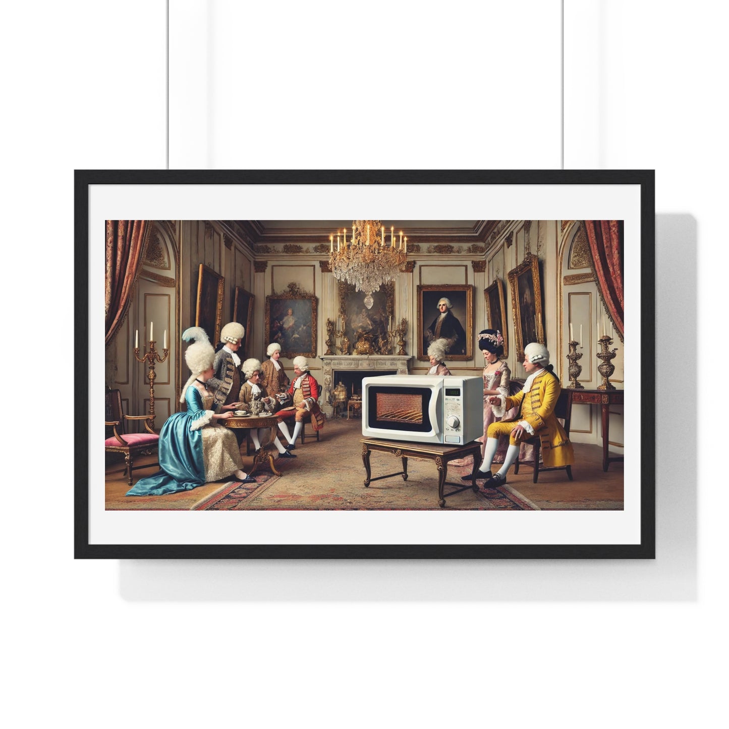 Aristocracy Regally Heating Their Own Tea, Abstract Art 'Designed by AI' Framed Print