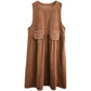 Corduroy Midi Dress, Artistic Plus-Size Sleeveless Vest Dress