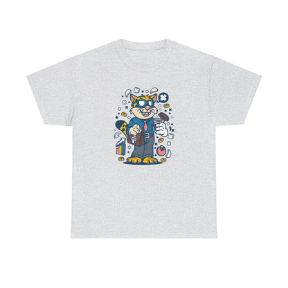 Leopard Businessman Cartoon T-Shirt