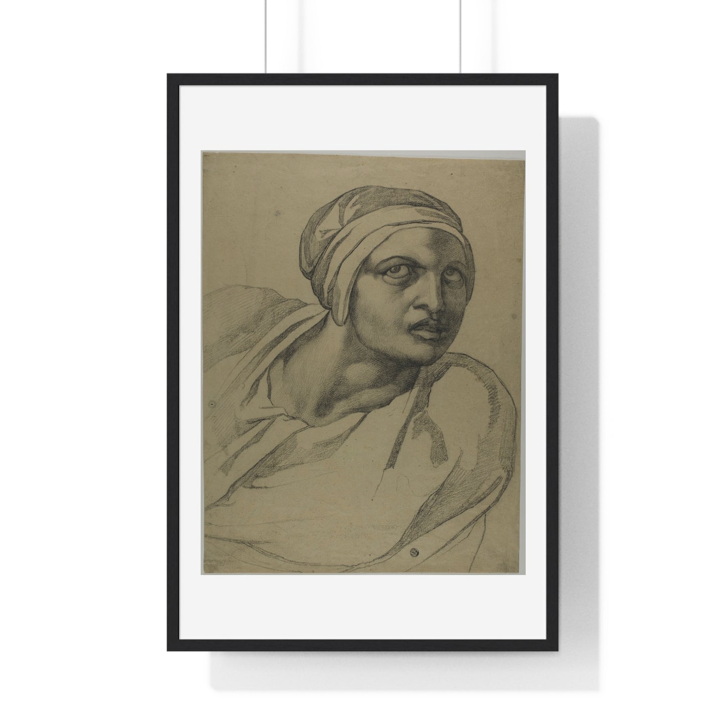 Half-Length Figure (1780–1799) by Michelangelo Buonarroti, from the Original, Framed Art Print