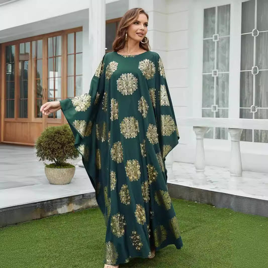 Middle East-Style Batwing Sleeve Women's Robe Dress