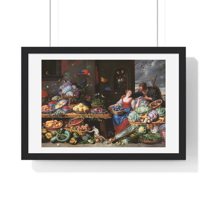 Fruit and Vegetable Market with a Young Fruit Seller (1650–1660) by Jan van Kessel, from the Original, Framed Print