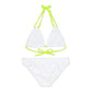 'Not a Dude' Women's Printed White Strappy Bikini Set