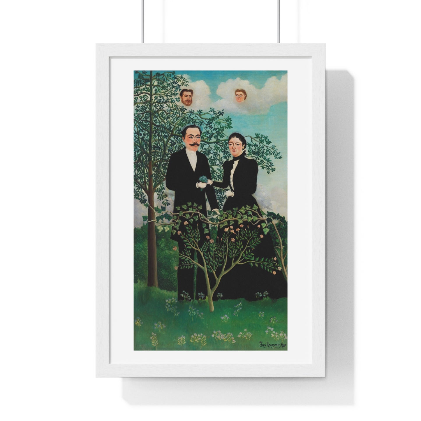 The Past and the Present, or Philosophical Thought 'Le Passé et le Présent, ou Pensée Philosophique' (1899) by Henri Rousseau, Framed Art Print