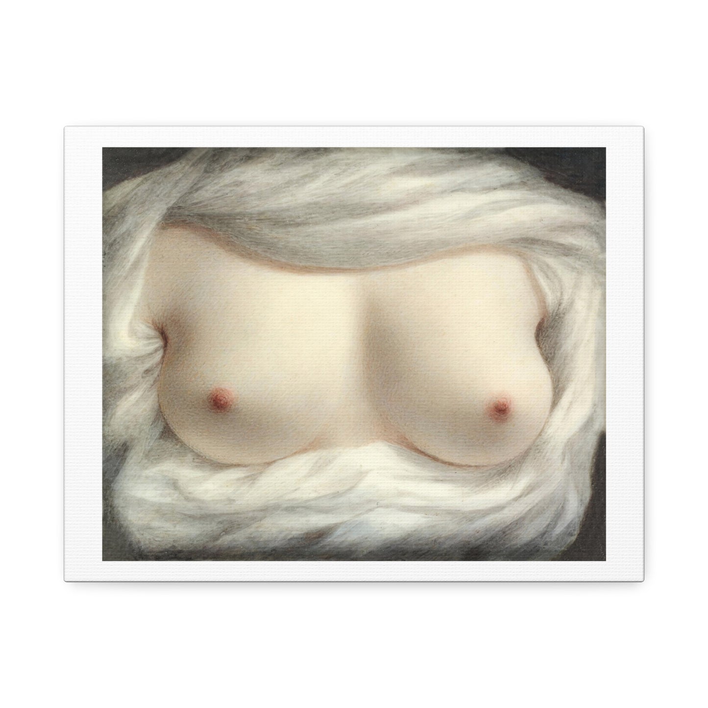 Vintage Nude Illustration 'Beauty Revealed' (1828) by Sarah Goodridge, from the Original, Art Print on Canvas