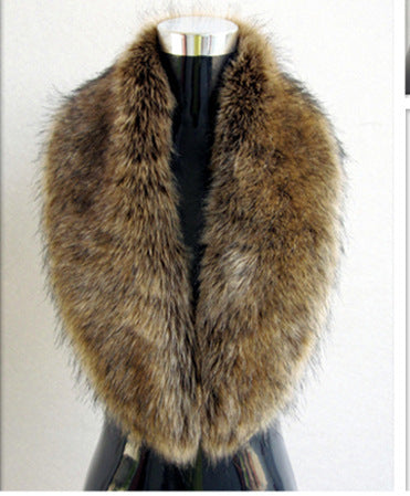 Faux Fox Fur Women's Shawl, Big Fur Collar Scarf