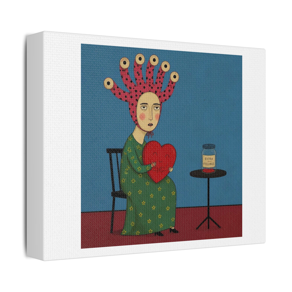 Extra Feelings, Cartoon Art Print on Canvas