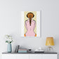 Woman From the Rear, Pencil Sketch 'Designed by AI', Framed Art Print