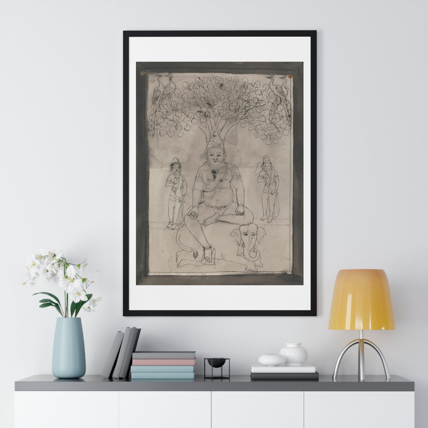 Figure from Indus Sabha (circa 1795), from the Original, Framed Art Print