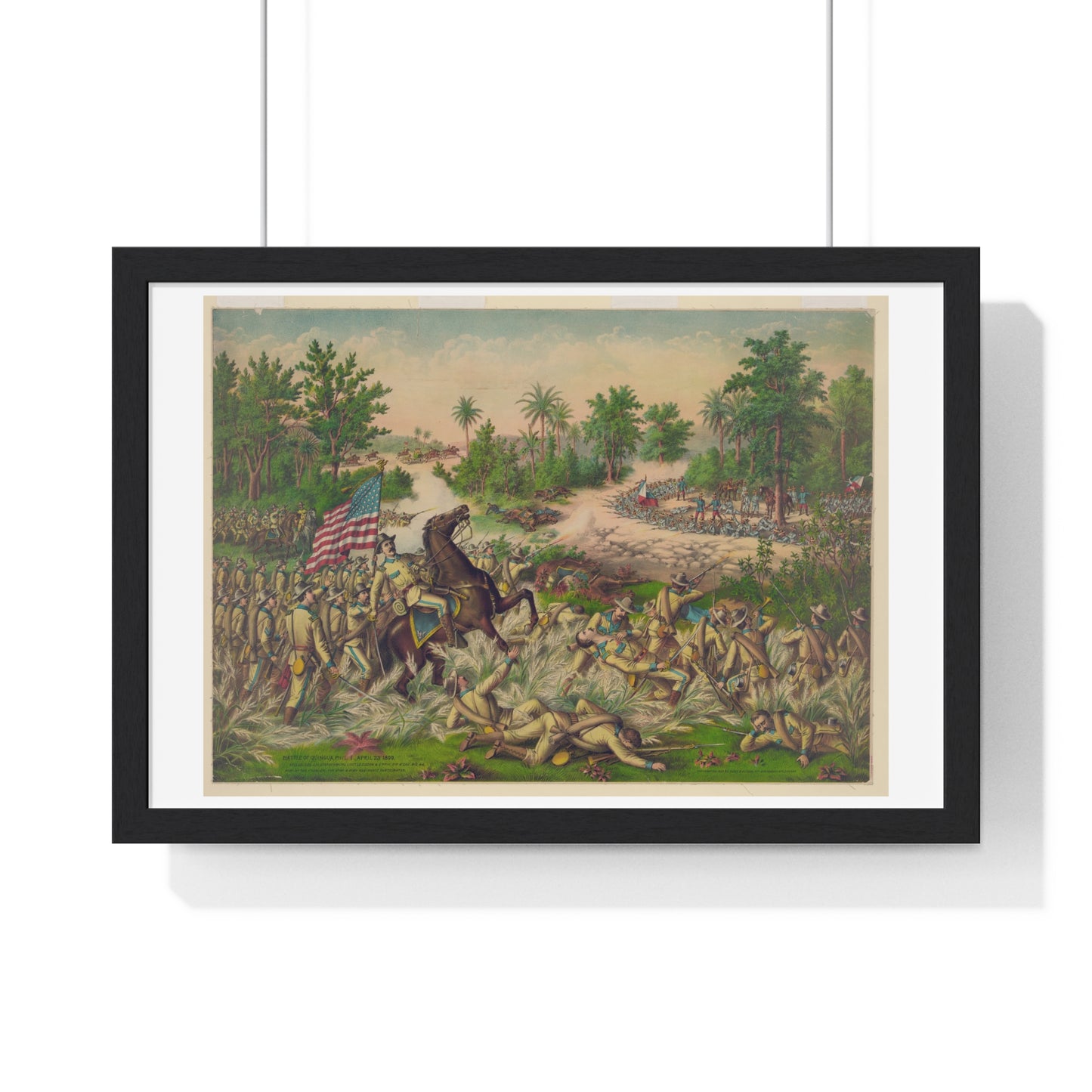 Battle of Quingua, Philippines, 23 April 1899, Kurz & Allison, from the Original, Framed Art Print