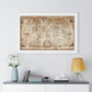 Embroidered World Map Sampler (1783) by Mariana Willmott, from the Original, Framed Art Print