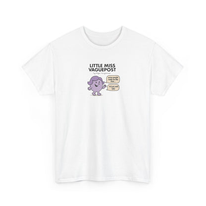 Little Miss Vague Post, Funny Mr Men Cartoon Art T-Shirt