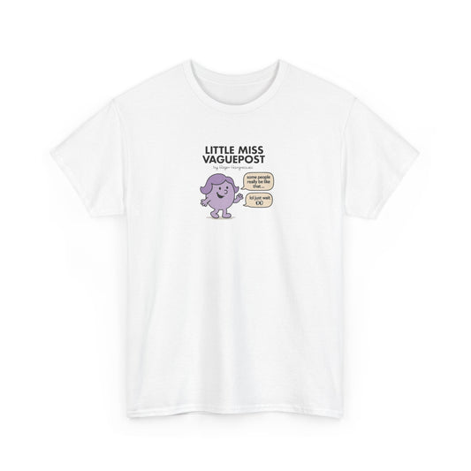 Little Miss Vague Post, Funny Mr Men Cartoon Art T-Shirt