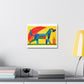 Minimal Simple Dog Art Painting 'Designed by AI' Art Print on Canvas