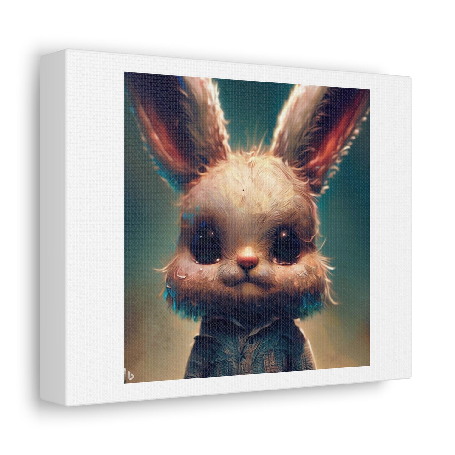 Cute Bunny Anthro Character Hyperdetailed Matte Painting by Ismail Inceoglu Poster Art 'Designed by AI' Print on Canvas