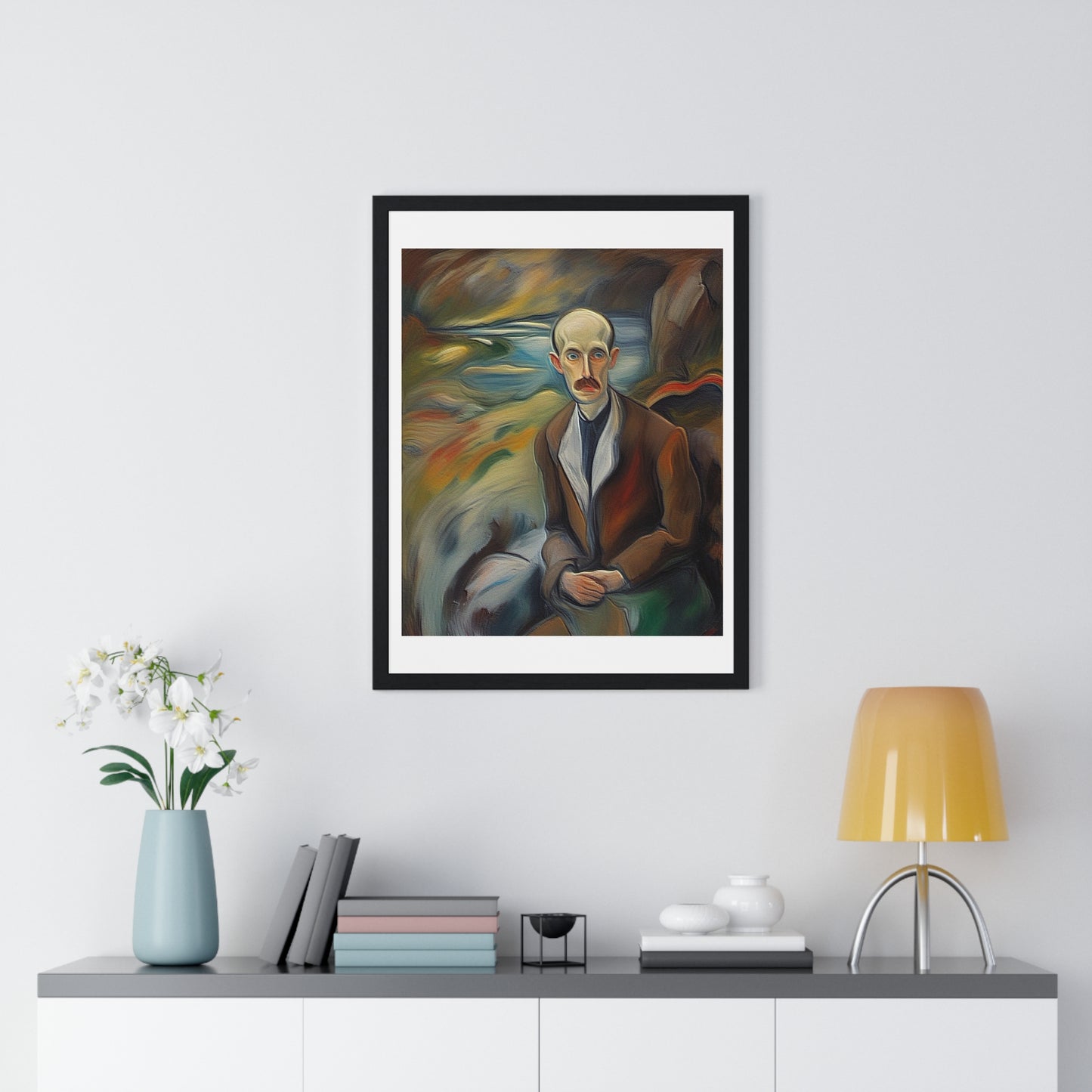 A Mind Adrift, Abstract Art 'Designed by AI', Framed Print