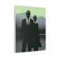 Couple Wearing Alien Mask, Sunglasses Photorealism in Silhouette 'Designed by AI' Art Print on Canvas