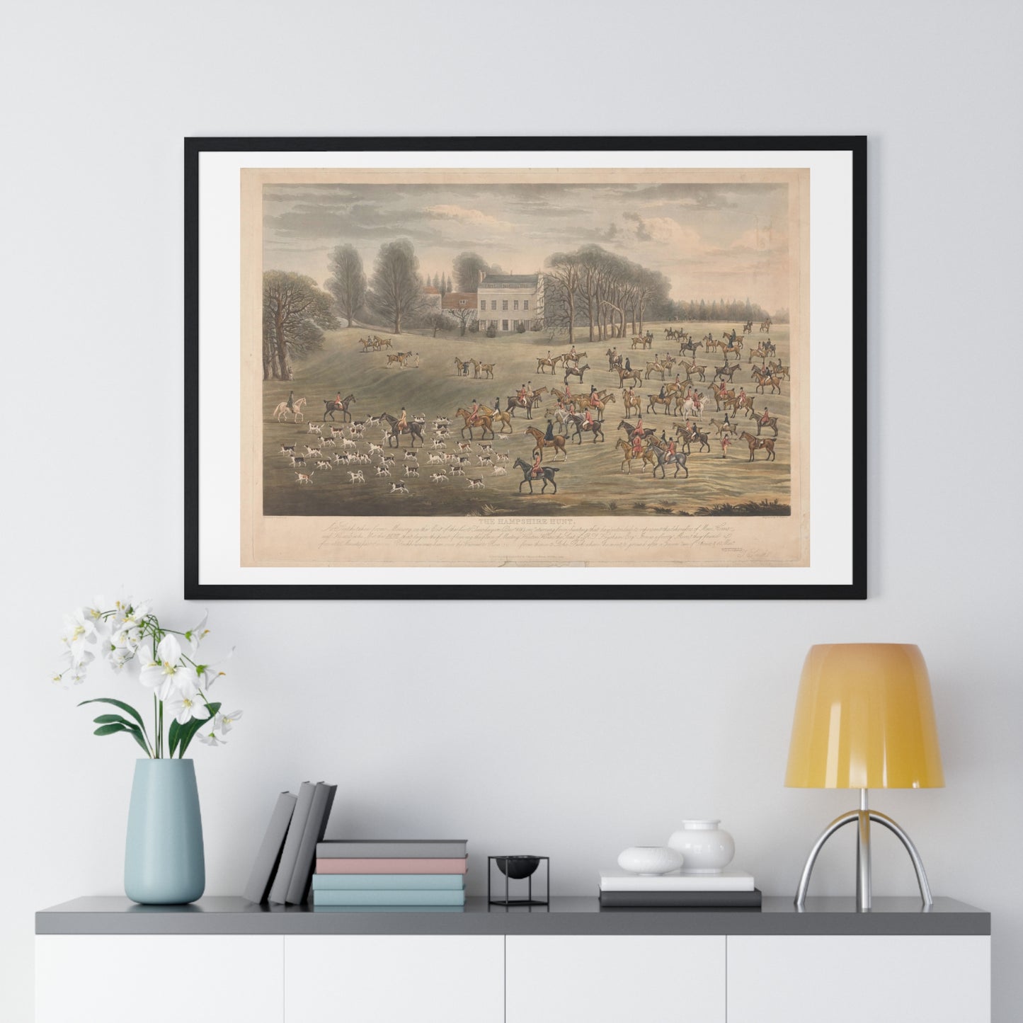 The Hampshire Hunt (1822) by Charles Turner, from the Original, Framed Art Print