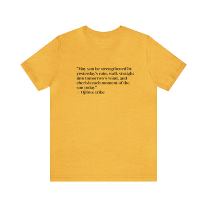 'Gratitude' Ojibwe Tribe Quote, Soft Jersey T-Shirt