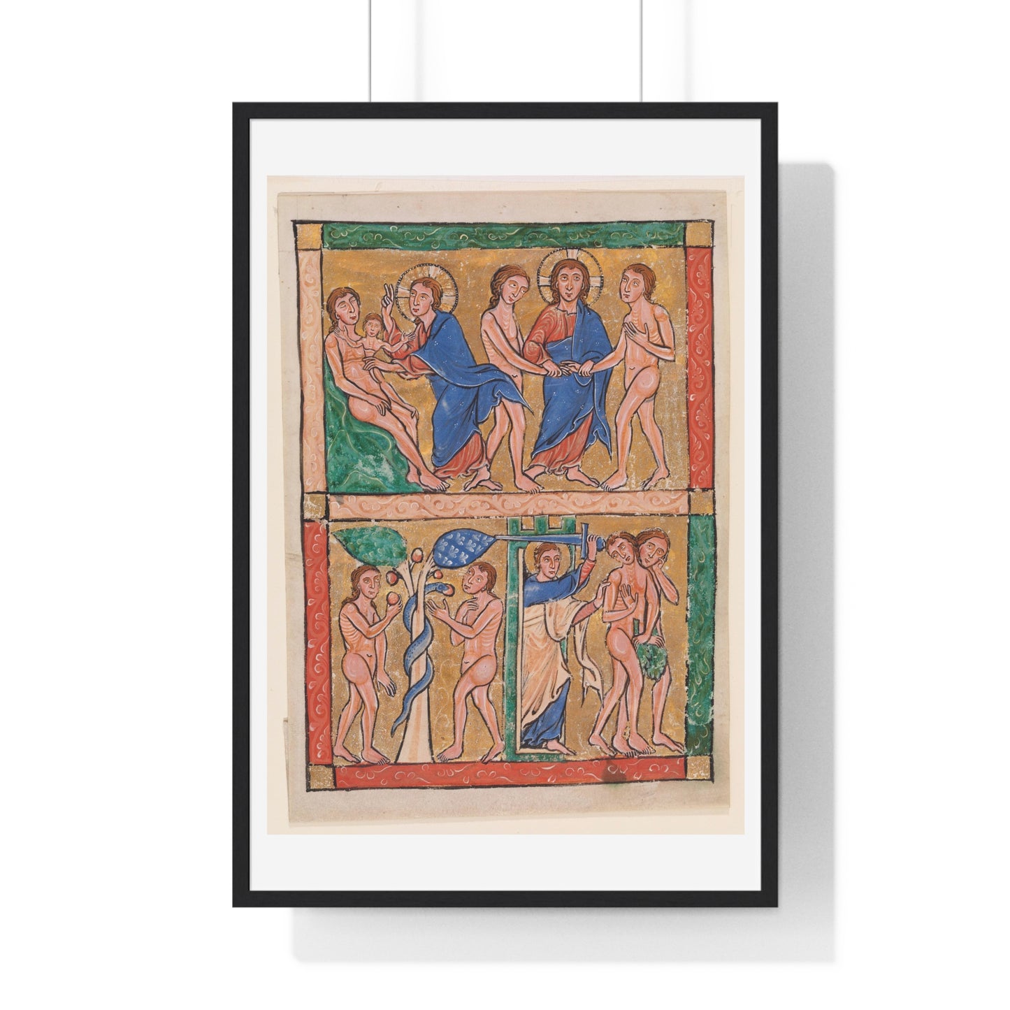 Scenes from the Book of Genesis: the Creation of Eve, the Marriage of Adam and Eve, the Temptation, and the Expulsion (circa 1250) from the Original, Framed Art Print