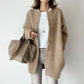 Loose-Fit Round Neck Single Breasted Women's Cardigan Coat