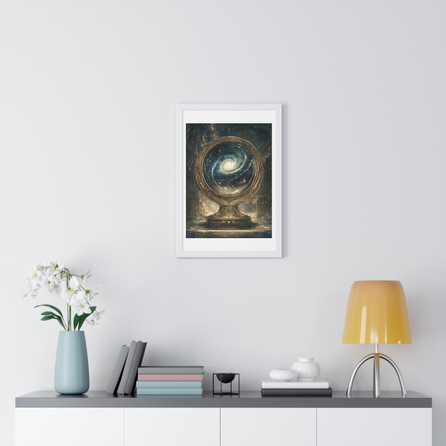 Galactic View, Abstract Art 'Designed by AI', Framed Print