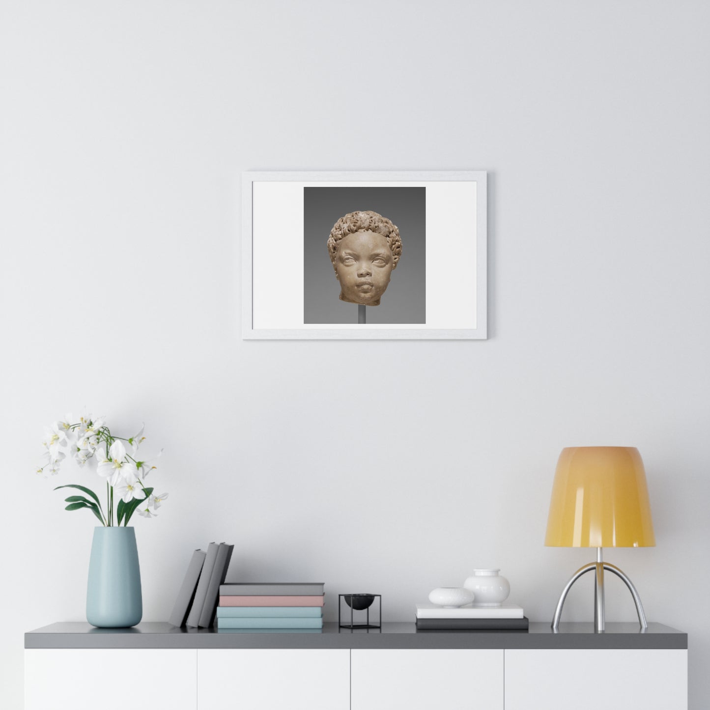 Ancient Roman Portrait of a Child  (AD 150-200) Unknown Artist, Framed Print