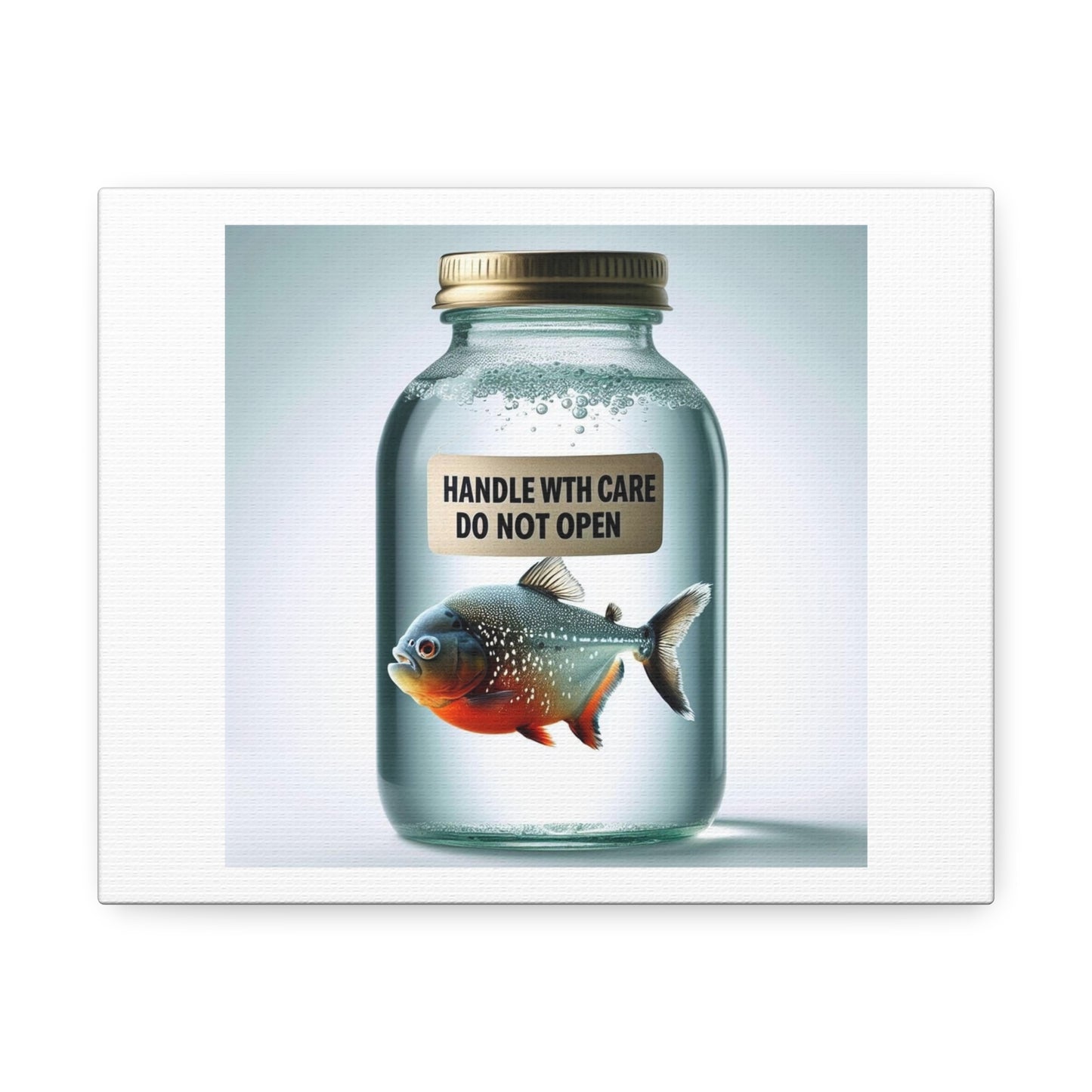 Life is Like a Jar of Piranhas 'Designed by AI' Art Print on Canvas