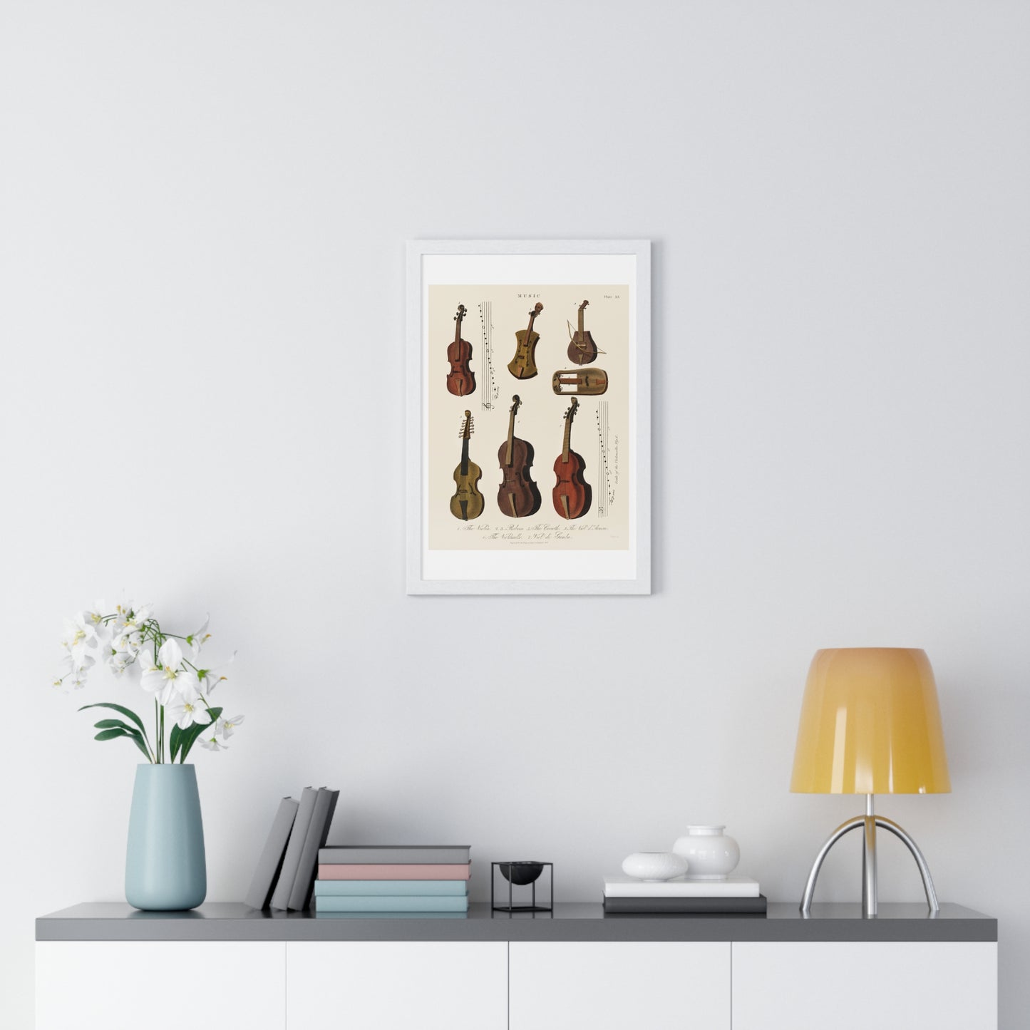 A Collection of Antique Violin, Viola, Cello and More from Encyclopedia Londinensis (1810) from the Original Art Print on Canvas