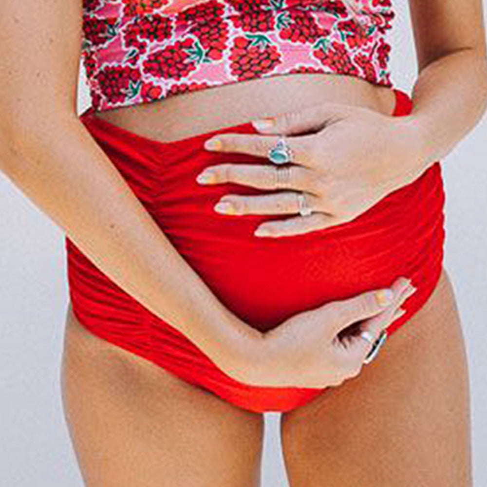 Pregnant Women's High Waist Two-Piece Swimwear