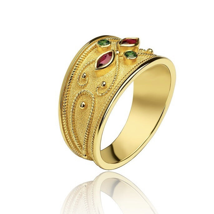 Zirconia Inlaid Universal Ring, 18K Gold Plated