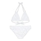 'Not a Dude' Women's Printed White Strappy Bikini Set