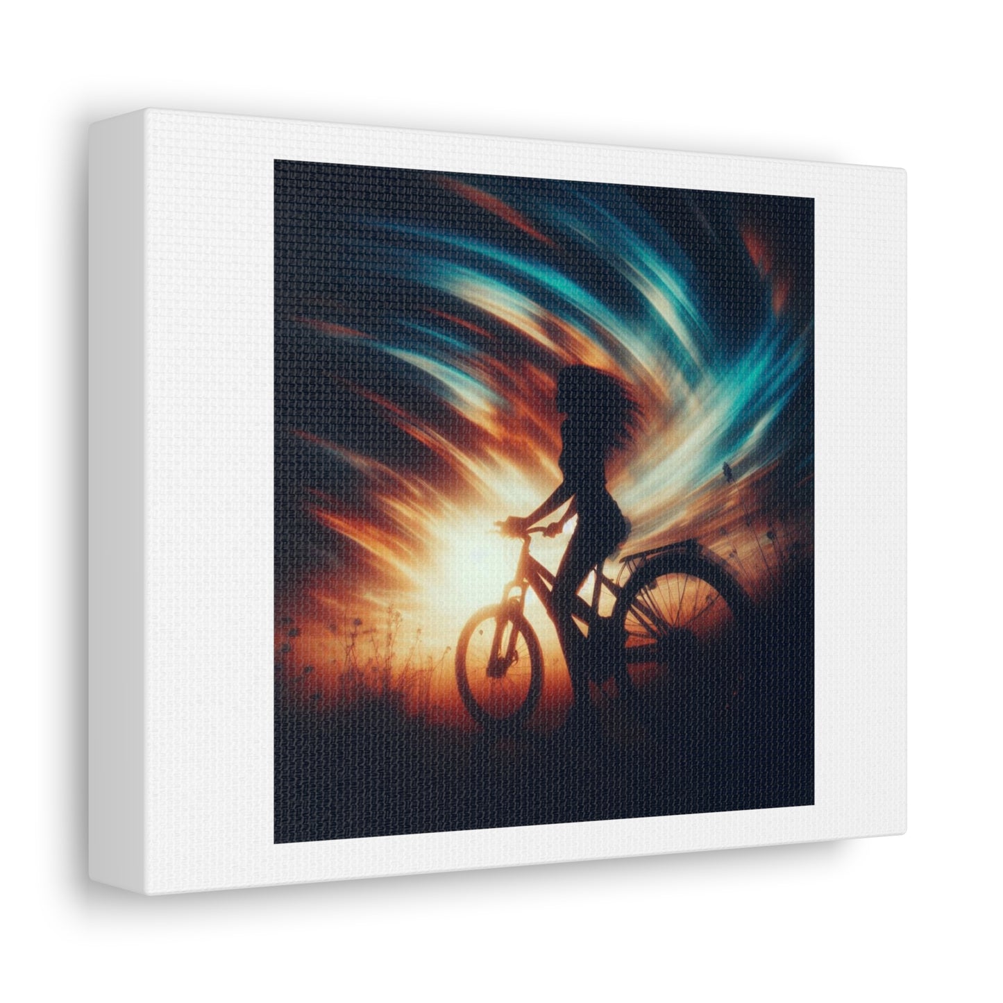 With Pedal Power My Bike Takes Flight into the Boundless Light! Digital Art Print 'Designed by AI' on Canvas