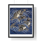 Gift Cover 'Fukusa' with Carp in Waves (Meij Period) from the Original, Framed Art Print