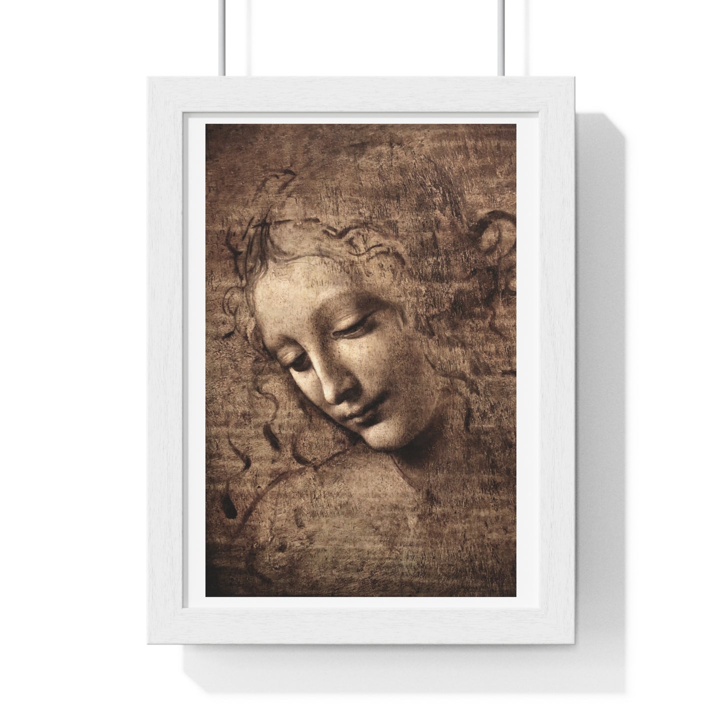 Head of a Woman 'La Scapigliata' (1506–1508) by Leonardo da Vinci, from the Original, Framed Art Print