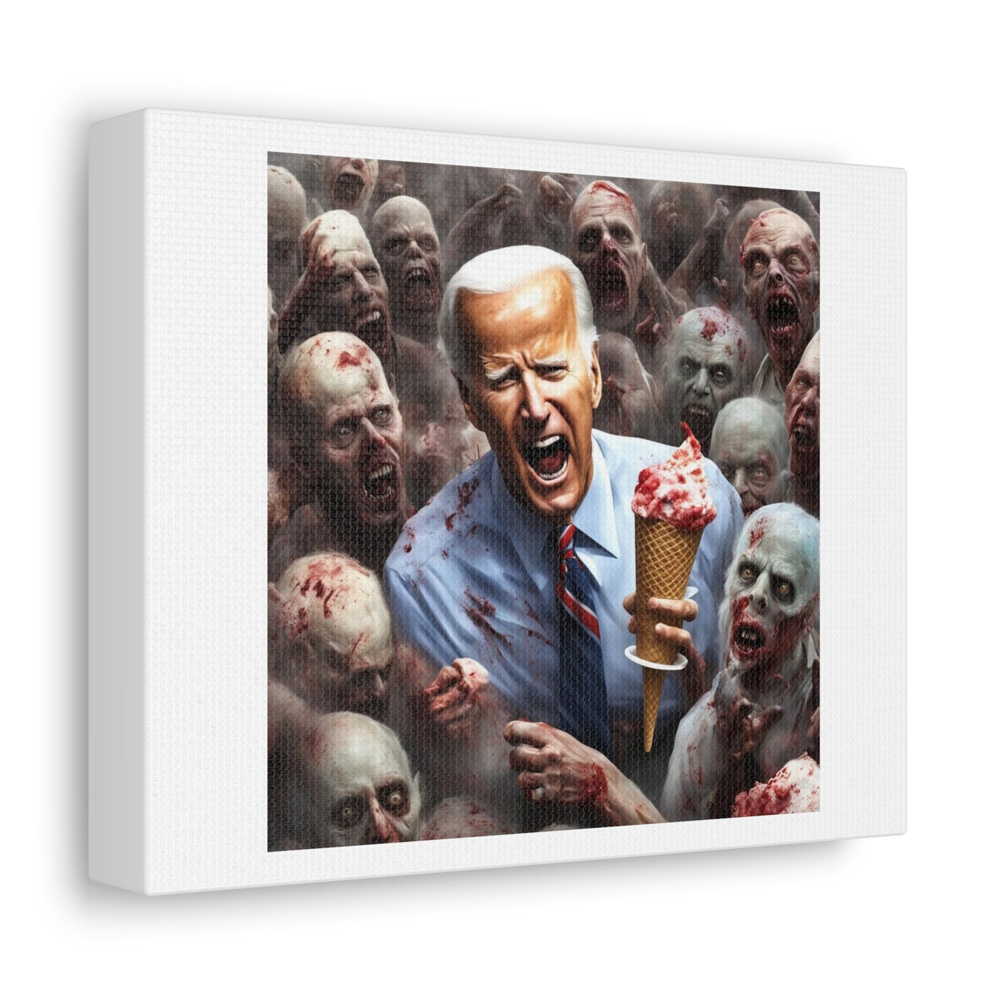 Joe Biden and the Zombie Election, Art Print 'Designed by AI' on Canvas