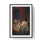 A Provocative Naked Young Woman Lying on a Bed, Death Sits at Her Side Representing Syphilis (1912) Framed Art Print